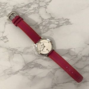 Coach Pink Leather Strap Watch